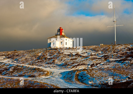 Lighthouse at Cape Spear National Historic Site in winter, Newfoundland and Labrador, Canada. Stock Photo