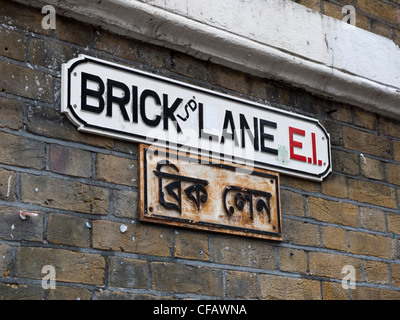 Brick Lane street sign in east London Stock Photo