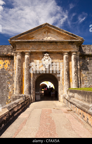 OLD SAN JUAN, PUERTO RICO - Entrance to Castillo San Felipe del Morro, historic fortress. Stock Photo