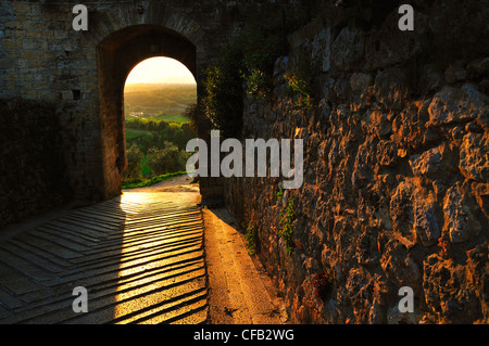 An example of the Tuscan medieval architecture in Tuscany  Stock Photo