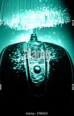 Fiber optics background with lots of light spots Stock Photo