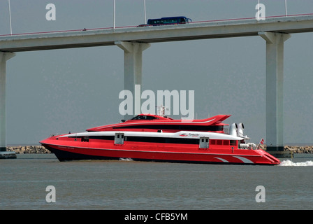 CHINA   MACAU SAR Transport Fast catamaran ferries link with Hong Kong and the New Territories. Stock Photo