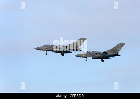 Panavia Tornado GR4 two aircraft in formation on approach to land at RAF Lossiemouth, Scotland