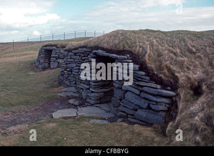 Knap of Howar Neolithic Houses on the island of Papa Westray in Orkney Stock Photo