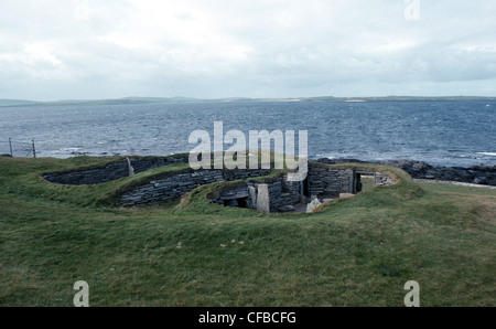 Knap of Howar Neolithic Houses on the island of Papa Westray in Orkney Stock Photo