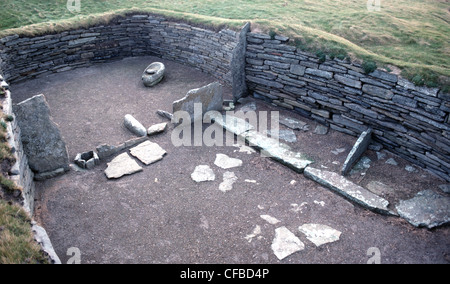 Knap of Howar Neolithic Houses on the island of Papa Westray in Orkney Stock Photo