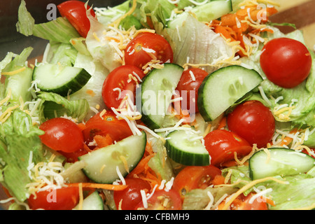 summer salad with cucumber, tomato and cheese Stock Photo