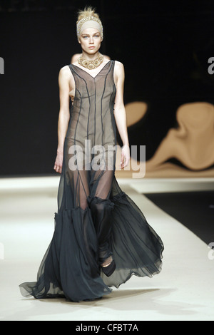 La Perla Milan Ready to Wear S S Model wearing black skirt suit with ...