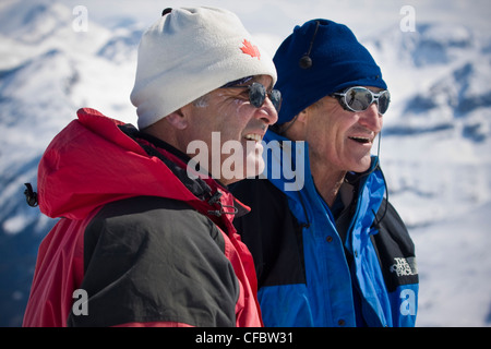 Men in winter wear, Parker Ridge, Banff National Park, Alberta, Canada Stock Photo