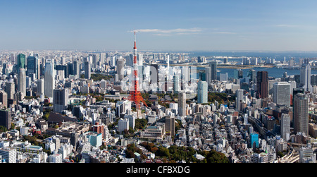 Japan, Asia, Tokyo, city, Tokyo, architecture, big, buildings, busy, huge, metropolis, panorama, skyline, tower, travel, tourist Stock Photo
