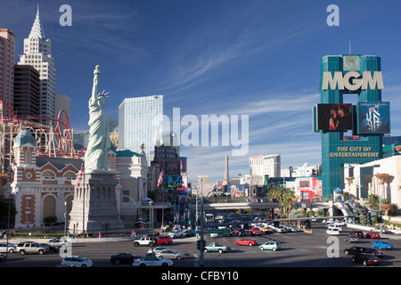 USA, United States, America, Nevada, Las Vegas, City, Strip, Avenue, New York New York, Hotel, architecture, busy, casino, colou Stock Photo