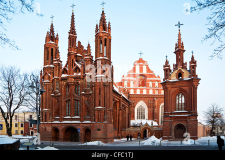 The Church of St. Anne's and the Bernardine Church, Vilnius, Lithuania Stock Photo