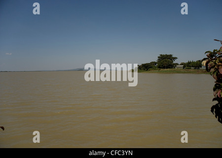 Lake Tana from the Tana Hotel in Bhar Dar in Ethiopia Stock Photo