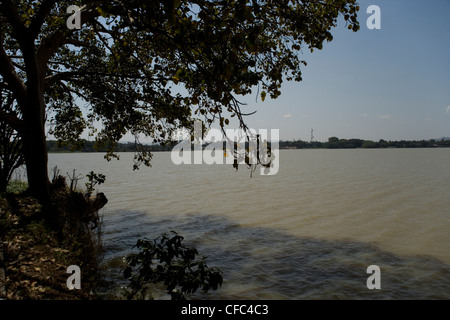 Lake Tana from the Tana Hotel in Bhar Dar in Ethiopia Stock Photo