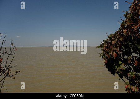 Lake Tana from the Tana Hotel in Bhar Dar in Ethiopia Stock Photo