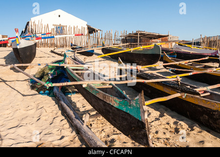 Fishing dugouts to Anakao, southern Madagascar Stock Photo