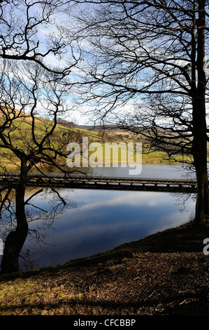 water pipeline ladybower reservoir derbyshire england uk Stock Photo