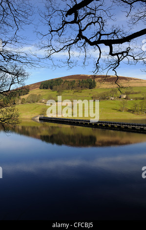 ladybower water pipeline peak district national park derbyshire england uk Stock Photo