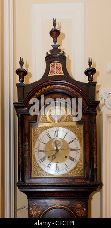 Clock face of a grandfather clock. Stock Photo