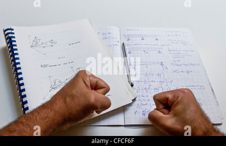 Studying Physics, note. Stock Photo