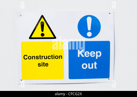 Construction Site Keep Out Warning Signs, Cambridge, England, UK Stock Photo
