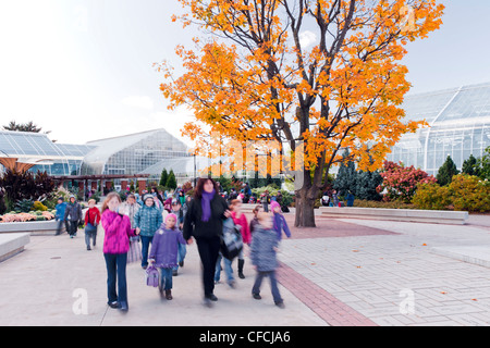 Educational school visit at Montreal Botanical Garden. Stock Photo