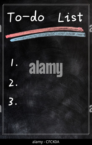 Blank to-do list written on a blackboard Stock Photo