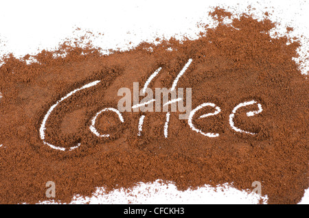 milled coffee sign on a white background Stock Photo