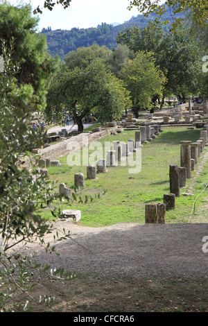 Olympia is a sanctuary of ancient Greece and known for having been the site of the Olympic Games in ancient times. Stock Photo