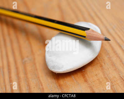 Pencil and rubber Stock Photo