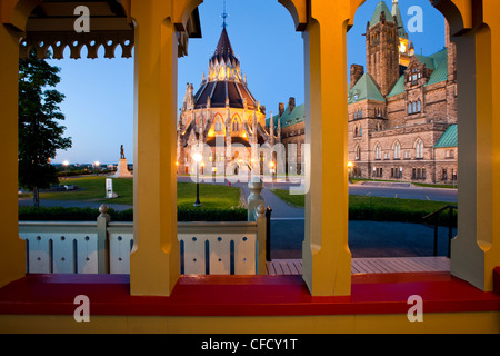 The Library of Parliament from Gazebo, Center Block, Parliament Hill, Ottawa, Ontario, Canada Stock Photo