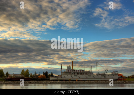 Sunset over SS Klondike, Whitehorse, Yukon, Canada. Stock Photo