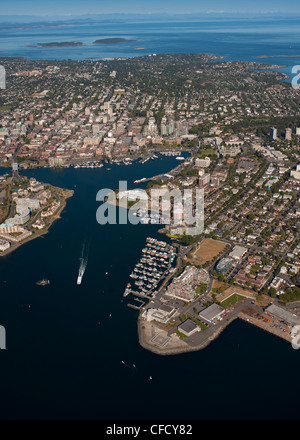 Aerial of Victoria and it's harbour, British Columbia, Canada Stock Photo