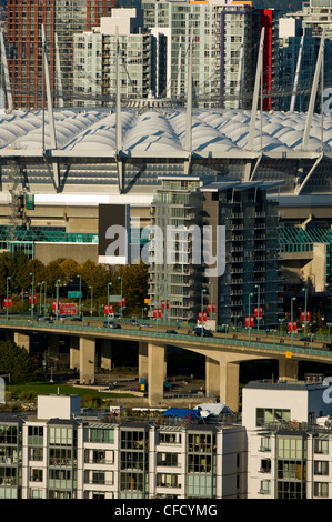 BC Place Stadium with Cambie Bridge, Vancouver, British Columbia, Canada Stock Photo