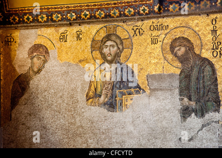 The Deesis Mosaic, Aya Sofya (Hagia Sophia), Istanbul, Turkey Stock Photo
