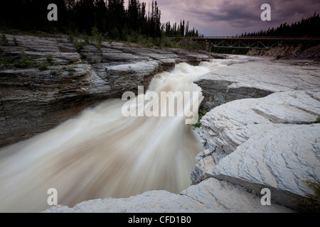 Sambaa Deh Falls on the Trout River in Sambaa Deh Falls Territorial Park in the Northwest Territories, Canada