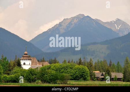 Museum church in the mountains near Pribylina, High Tatra, Slovakia, Europe Stock Photo