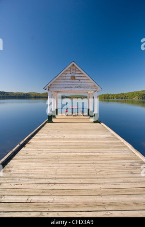 View from the Pier on Lake of bays, Dwight, OntarioB Stock Photo