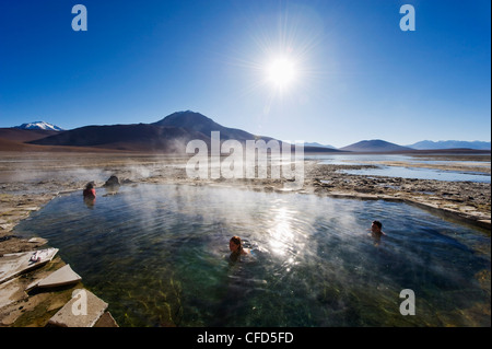 Natural hot spring baths, Eduardo Avaroa Andean National Reserve, Bolivia, South America Stock Photo