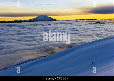 View from Volcan Cotopaxi, 5897m, highest active volcano in the world, Ecuador, South America Stock Photo