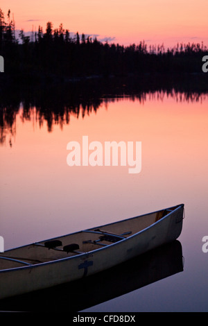 Canoe, Wabakimi Provincial Park, Ontario, Canada Stock Photo