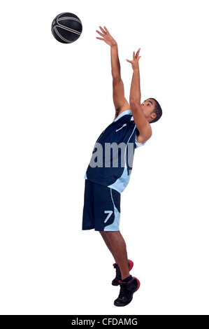 Basketball player isolated in white Stock Photo