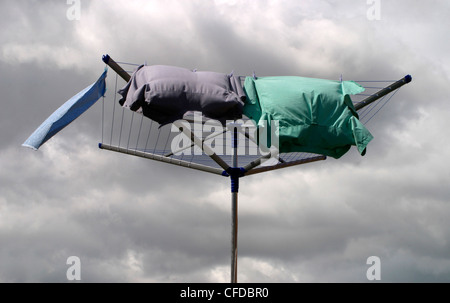 washing on the line Stock Photo