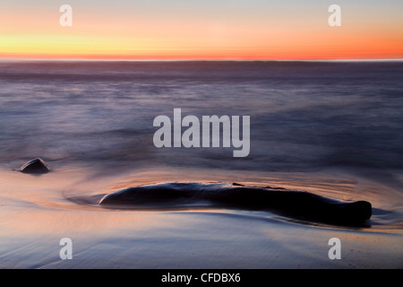 Beach at sunset in La Jolla, San Diego County, California, United States of America, Stock Photo