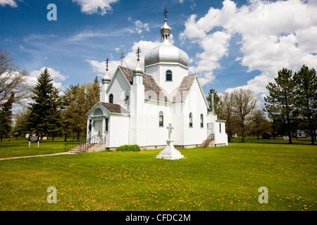 St. Michael's Ukrainian Greek Orthodox Church, Gardenton, Manitoba, Canada Stock Photo