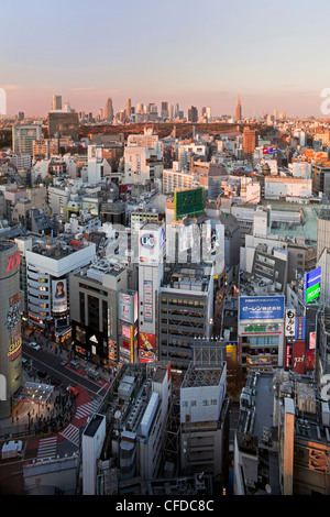 Elevated view of Shinjuku skyline from Shibuya, Tokyo, Japan, Asia Stock Photo