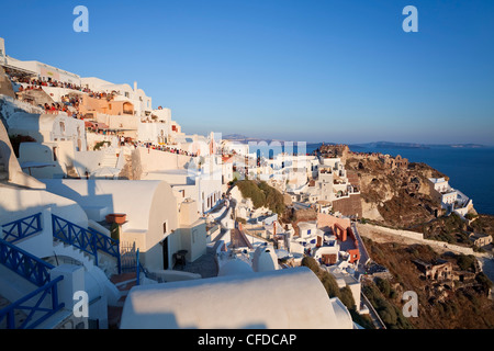 Village of Oia (La), Santorini (Thira), Cyclades Islands, Aegean Sea, Greek Islands, Greece, Europe Stock Photo