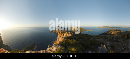 View from watchtower Talaia d Albercuix, Cap de Formentor, cape Formentor, Mallorca, Balearic Islands, Spain, Europe Stock Photo
