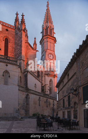 Tower, church, Dolors de Nostra Senyora, neo-Gothic, Manacor, Mallorca, Balearic Islands, Spain, Europe Stock Photo