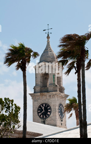 Clock Tower (mall) at the Royal Naval Dockyard, Bermuda, Central America Stock Photo